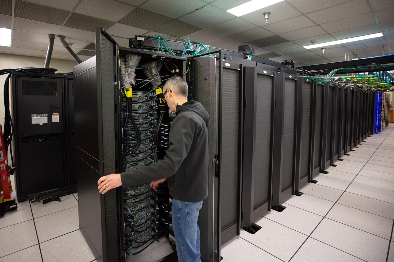 RCAC engineer working on the Gilbreth cluster